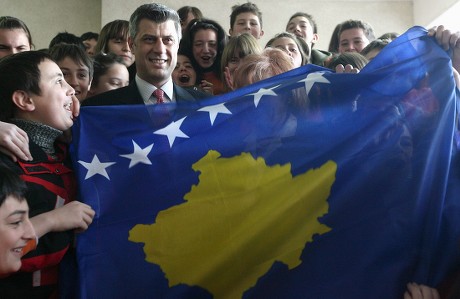 Prime Minister Kosovo Hshim Thaci Schoolboys Editorial Stock Photo 