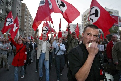 Members National Bolshevik Party Shouting Slogans Editorial Stock Photo ...