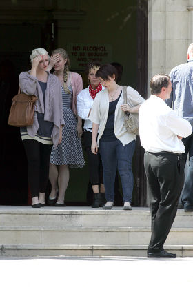 The mother of Blake Fielder-Civil, Georgette Civil together with friends and family leaving Snaresbrook Crown Court after Blake was sentenced to 27 months in prison. London, Britain - 21 Jul 2008