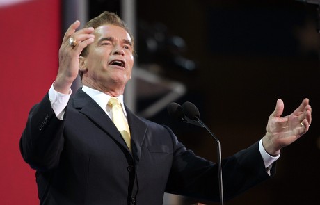 Austrianborn California Governor Arnold Schwarzenegger Gestures