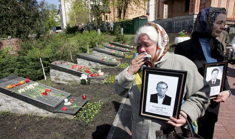 Ukrainian Widows Hold Portraits Their Lost Editorial Stock Photo ...