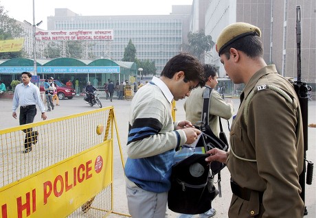 Indian Delhi Police Security Personnel Checks Editorial Stock Photo