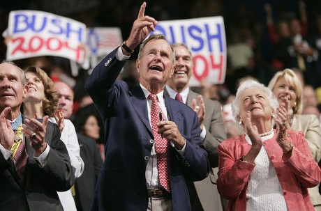 Former Us President George Bush Points Editorial Stock Photo - Stock