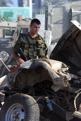 Israeli Soldier Inspects Debris Army Outpost Editorial Stock Photo ...