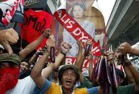 Filipino Protesters Raise Their Hands While Editorial Stock Photo ...