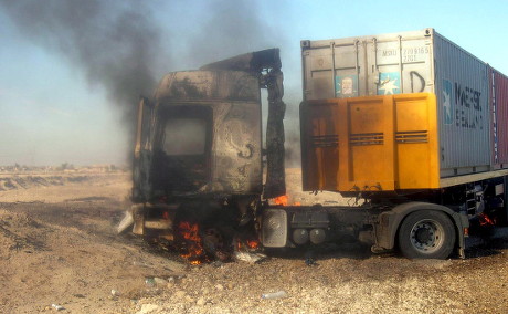 Burning Truck After Roadside Bombing Samarra Editorial Stock Photo ...