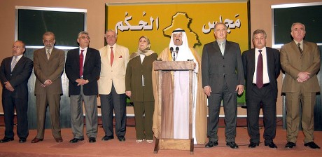 Members Iraqi Governing Council Flank New Editorial Stock Photo Stock