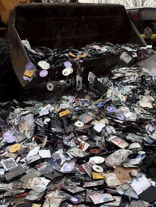 Bulldozers Used Destroy Thousands Counterfeit Cds Editorial Stock Photo ...