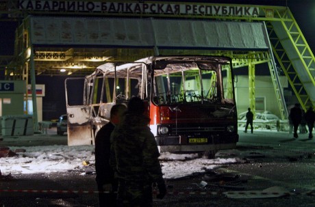 Investigators Work Site Explosion Passenger Bus Editorial Stock Photo ...