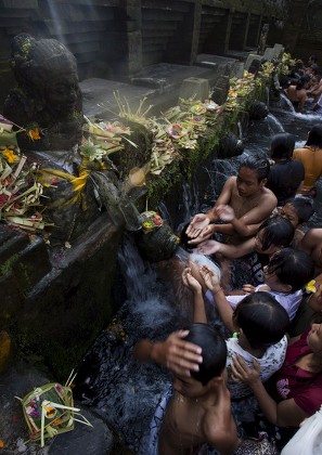 Balinese Hindu Devotees Bathe Their Body Editorial Stock Photo - Stock ...
