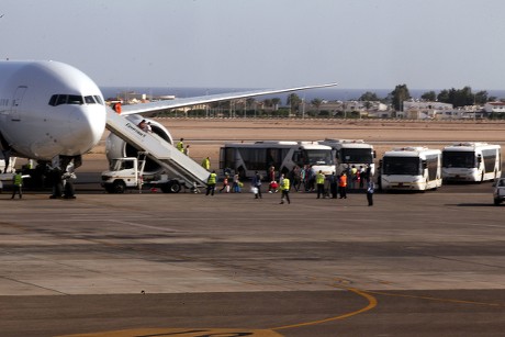 Tourists Board Plane Leave Sharm Elsheikh Editorial Stock Photo - Stock