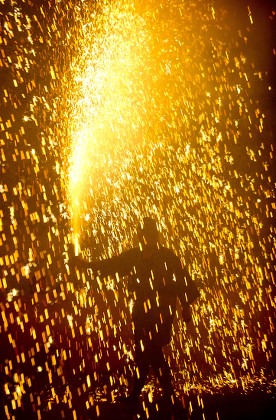 Local Japanese Man Holds Traditional Firework Editorial Stock Photo ...