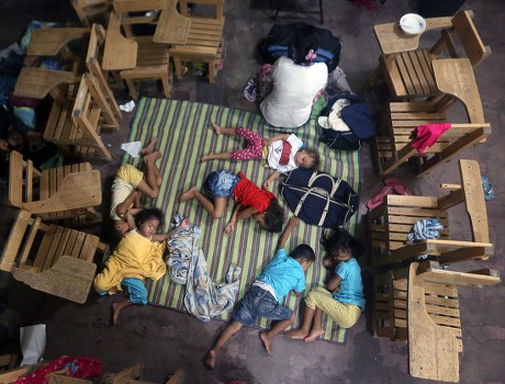 Filipino Flood Victims Rest Inside School Editorial Stock Photo - Stock ...