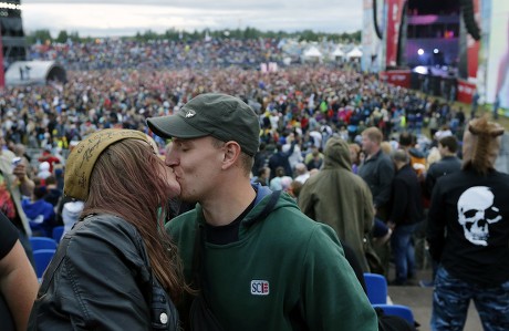 Russian Music Fans Kiss During Openair Editorial Stock Photo - Stock Image  | Shutterstock