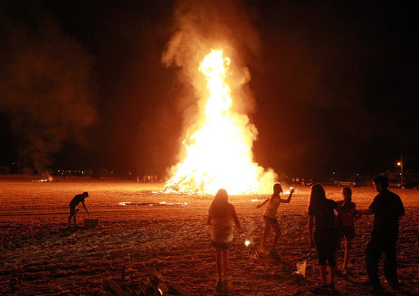 Lambradja Traditional Orthodox Easter Bonfire Lit Editorial Stock Photo ...