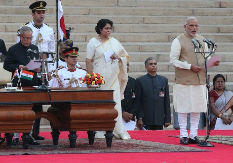 Narendra Modi R Takes Oath Indias Editorial Stock Photo - Stock Image ...