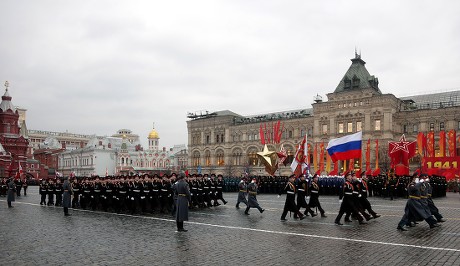 Russian Soldiers March During Military Parade Editorial Stock Photo ...