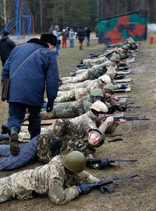 Members Ukrainian Selfdefense Forces Have Their Editorial Stock Photo ...