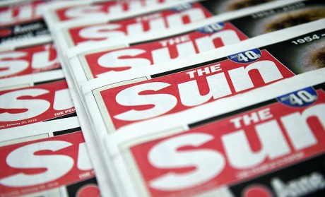 Uk Tabloid Sun News Agents London Editorial Stock Photo - Stock Image ...