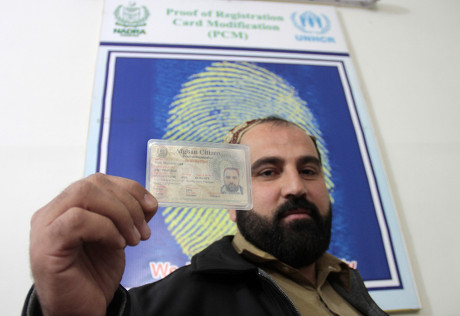 Afghan Refugee Shows His Identity Card Editorial Stock Photo - Stock ...