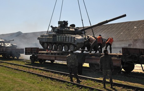 Workers Load Tanks Ukrainian Unit Which Editorial Stock Photo - Stock ...