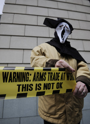 Protester Wearing Mask Depicting Grim Reaper Editorial Stock Photo