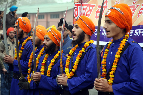 Sikh Men Dressed Panj Pyare Beloved Editorial Stock Photo - Stock Image 