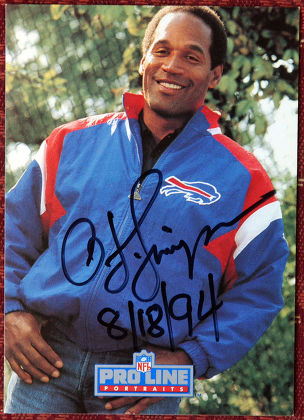 Oj Simpson Football Cards Signed Jail Editorial Stock Photo