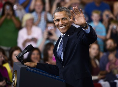 Us President Barack Obama Smiles While Editorial Stock Photo - Stock 