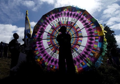 Guatemalan Mayas Indigenous Fly Kite During Editorial Stock Photo