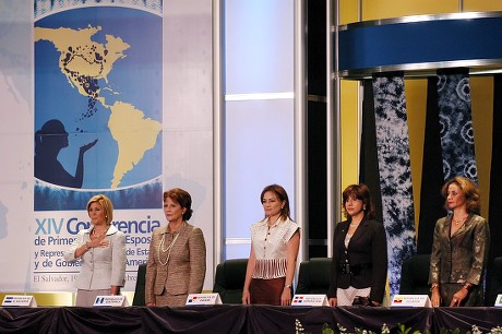 Lr El Salvadors First Lady Ana Editorial Stock Photo - Stock Image