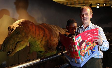 Ian Whybrow reads to children from his book 'Harry and The Dinosaurs go to School' in the Great Hall at the Natural History Museum, London, Britain - 09 Sep 2008