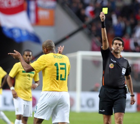 Referee Sergio Pezzotta Shows Yeloow Card Editorial Stock Photo Stock
