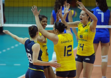 Brazilian National Volleyball Junior Team Players Editorial Stock Photo ...