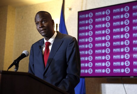 Officialist Candidate Jovenel Moise Delivers Press Editorial Stock 