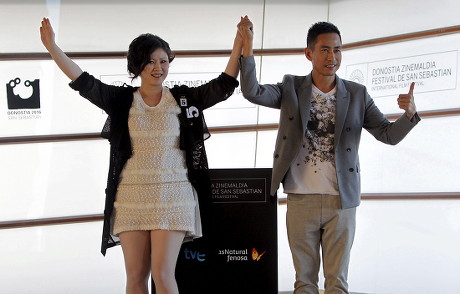 Chinese Film Director Emily Tang (l) and Actor/cast Member Taisheng Chen Pose For the Photographers During the Presentation of the Film 'All Apologies' at the 60th Edition of San Sebastian International Film Festival in San Sebastian Northern Spain 26 September 2012 the Festival Runs From 21 Until 29 September 2012 Spain San Sebastian