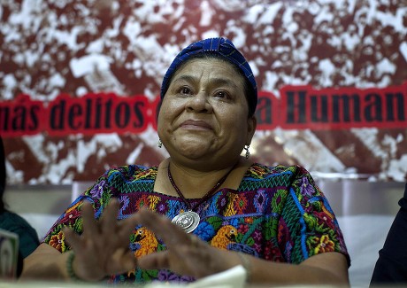 Rigoberta Menchu 1992 Nobel Peace Prize Speaks During a Press Conference at the Foundation Rigoberta Mench· Tum in Guatemala City Guatemala 30 September 2014 the Trial For the Massacre of 37 People Among Them Three Spanish Citizens on 31 January 1980 at the Embassy of Spain in Guatemala Will Begin on 01 October 2014 Announced Mench· Whose Father Vicente Mench· Died in the Massacre Menchu Will Be a Plaintiff at the Trial Guatemala Guatemala City