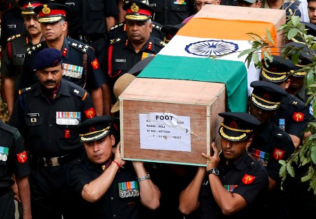 Indian Army Officers Carry Coffin Body Editorial Stock Photo - Stock ...