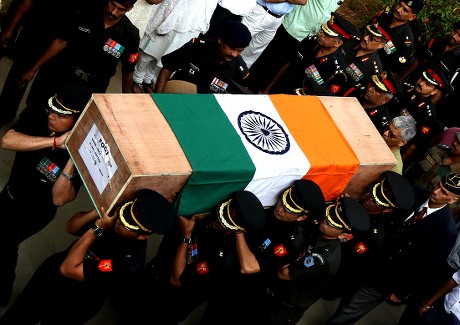 Indian Army Officers Carry Coffin Body Editorial Stock Photo - Stock ...