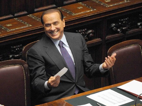Italian Premier Silvio Berlusconi After Speaking Editorial Stock Photo ...