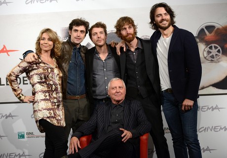 Welsh Director Peter Greenaway (c)poses with Actors (l-r) Anne Louise Hassing Flavio Parenti Ramsey Nasr Stefano Scherini and Giulio Berruti During the Photocall For the Movie 'Goltzius and the Pelican Company' at the Seventh Annual Rome Film Festival in Rome Italy 12 November 2012 the Movie is Presented out Competition at the Festival That Runs From 09 to 17 November Italy Rome