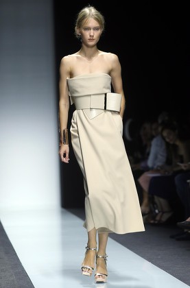 A model presents a creation as part of the Gianfranco Ferre' Fall