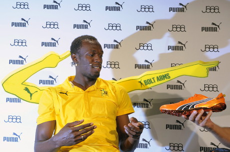 Jamaican Sprinter Usain Bolt Poses Bolt Editorial Stock Photo - Stock ...