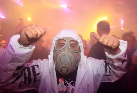 Raver Wearing Gas Mask During Open Editorial Stock Photo - Stock Image ...