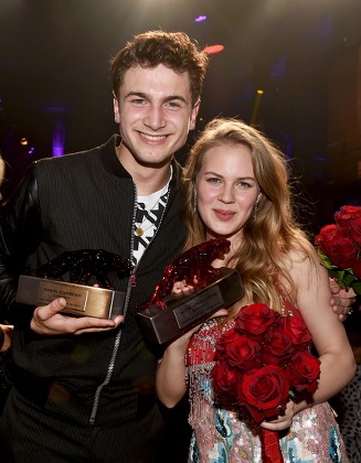 German Actors Samuel Schneider (l) and Alicia Von Rittberg Hold Their Best Young Actor Awards During the New Faces Award Ceremony in Berlin Germany 08 May 2014 the Award Ceremony Held by Bunte Magazine Recognizes Talent in the Film Industry Germany Berlin