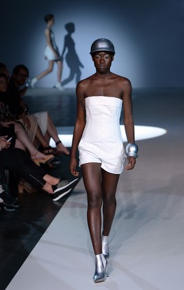 German Model Aminata Sanogo Presents a Creation From the Spring/summer 2015 Collection of German Designer Michael Michalsky at the 'Michalsky Stylenite' at the Tempodrom During Mercedes-benzáfashion Week in Berlin ágermany 11 July 2014 the Event Runs From 08 to 11 July Germany Berlin