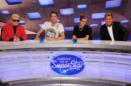 The Judges of the the New Season of the Tv Talent Showá'deutschland Sucht Den Superstar'á(german Searches the Superstar) German Singer Heino (l-r) Swiss Dj Antoine German Singer Mandy Grace Capristo and German Musician Dieter Bohlen Are Introduced by Tv Broadcaster Rtl in Cologne ágermany 07áoctober 2014 Casting For the 12th Season Will Start Beginning of 2015 Germany Cologne