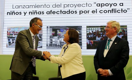 EU and UNICEF sign agreement to support children in conflict with FARC, Bogota, Colombia - 02 Feb 2017