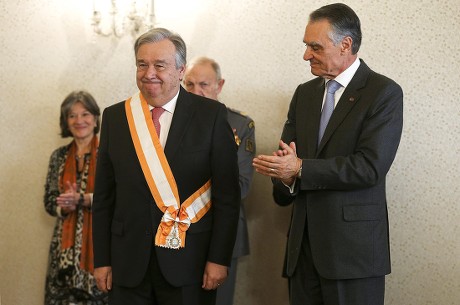 Portugal Cavaco Silva Decorates Antonio Guterres - Feb 2016