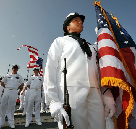 Us Navy Sailors Seen During Change Editorial Stock Photo - Stock Image